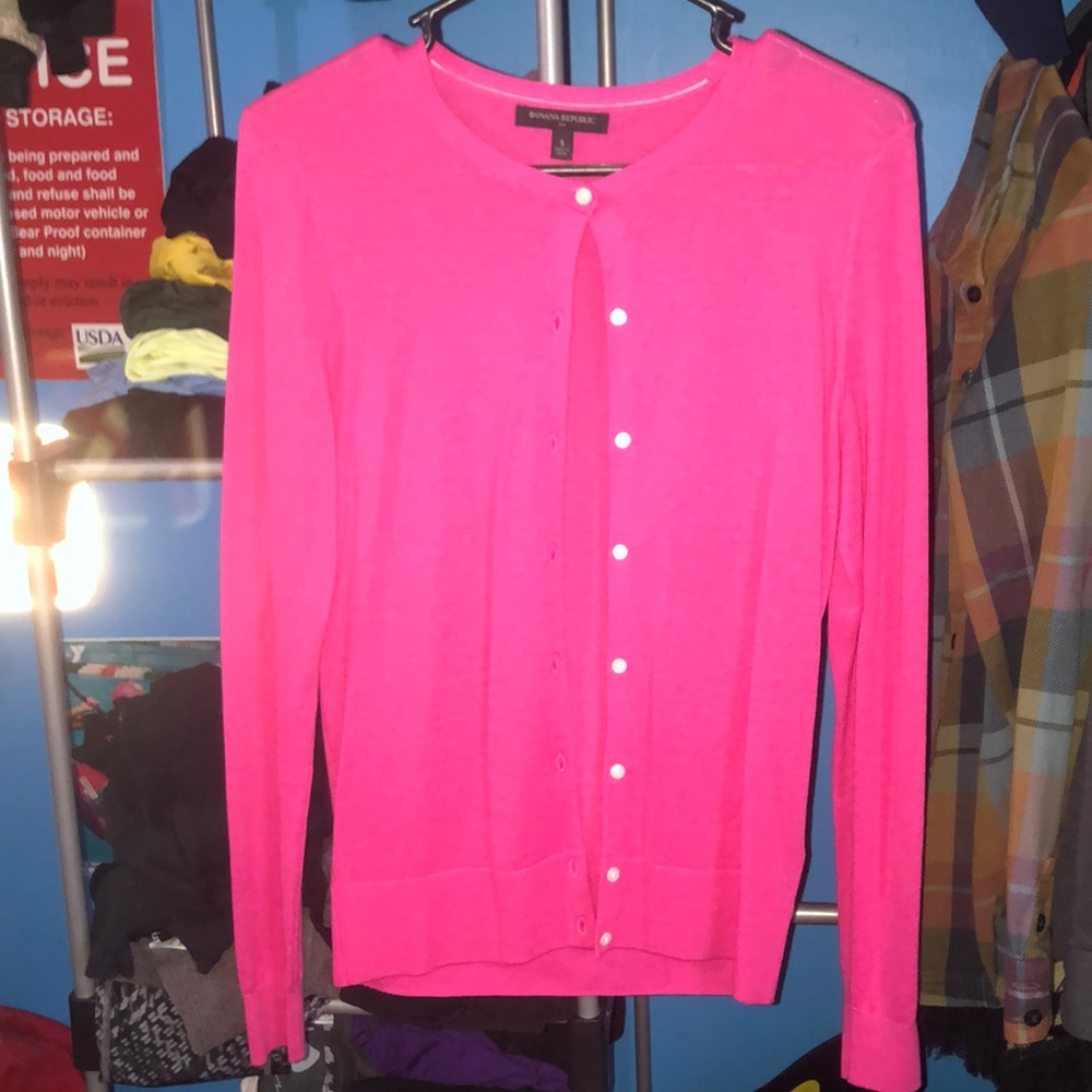 NWOT banana republic pink cardigan size small
